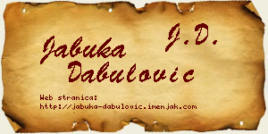 Jabuka Dabulović vizit kartica